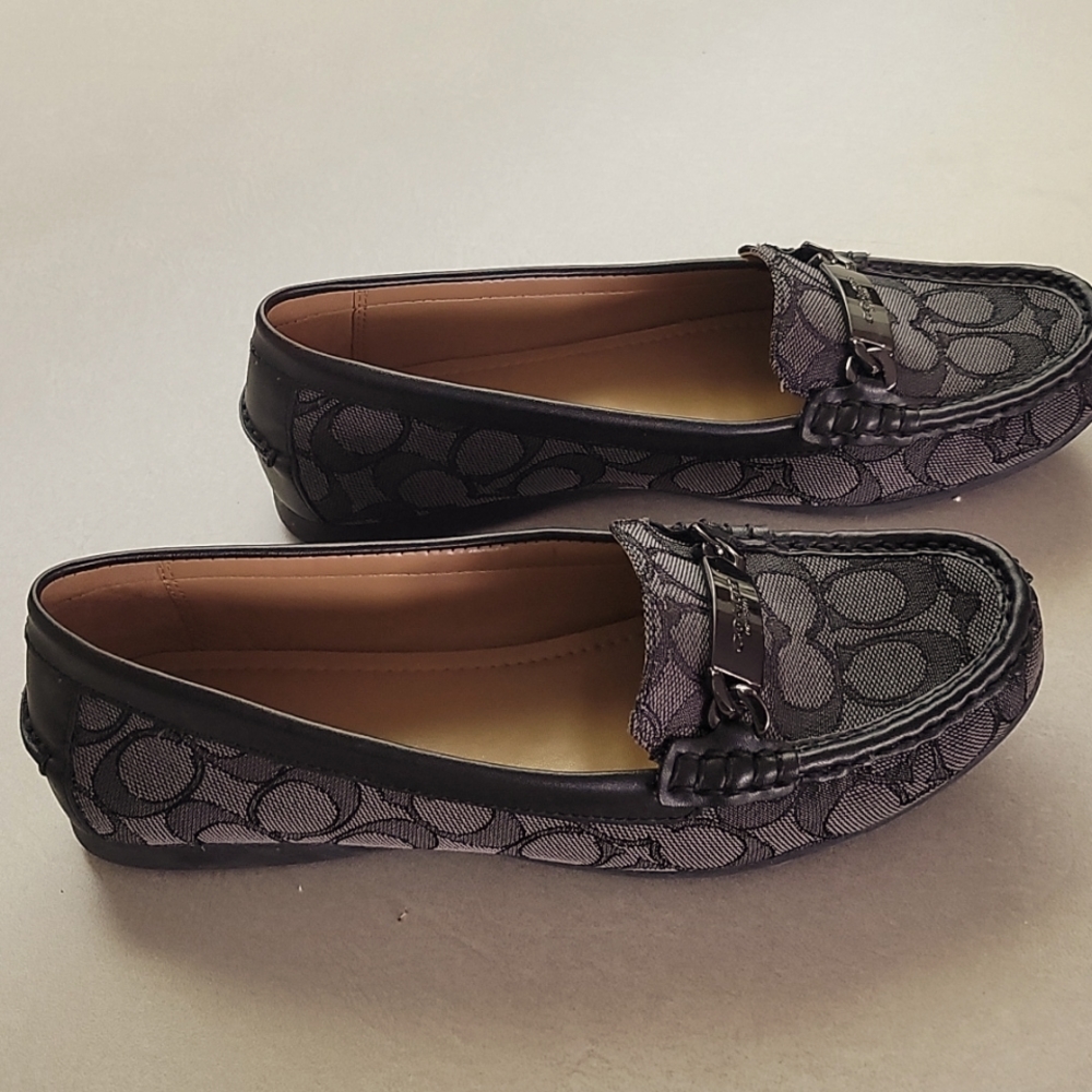 Coach Olive Flats in Ebony Black